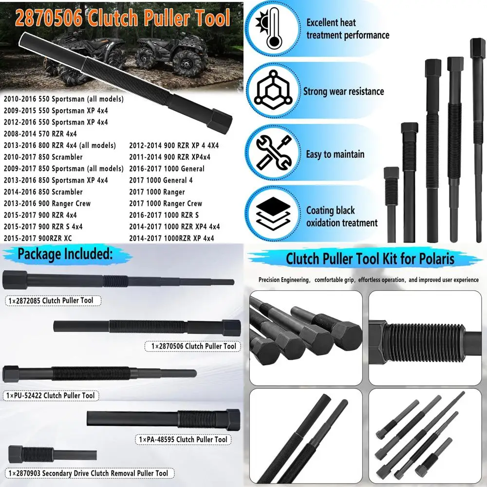 

5 Pcs Clutch Puller Tool Kit & Secondary Clutch Puller for Polaris OEM # 2870506 2872085 PA-48595 PU52422 2870903 Fit for Polari