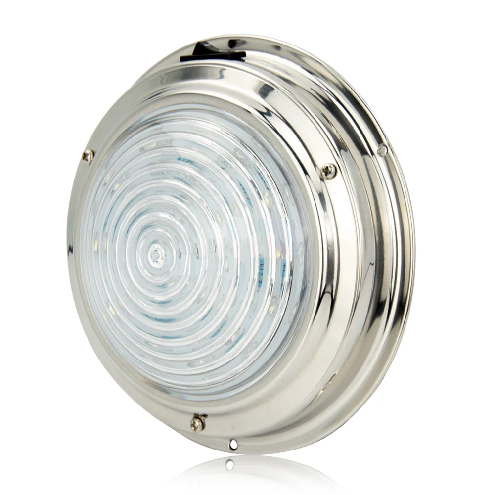 

12V 5.5" Housing LED Cabin Corridor Decorative Dome Ceiling Lamp Light Stainless Steel for Yacht Boat Marine RV Bus