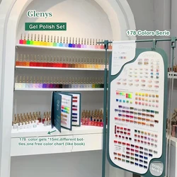 Glenys 178 color autumn and winter nail polish gel nail salon wholesale gel nail polish set UV LED varnish set 15ml