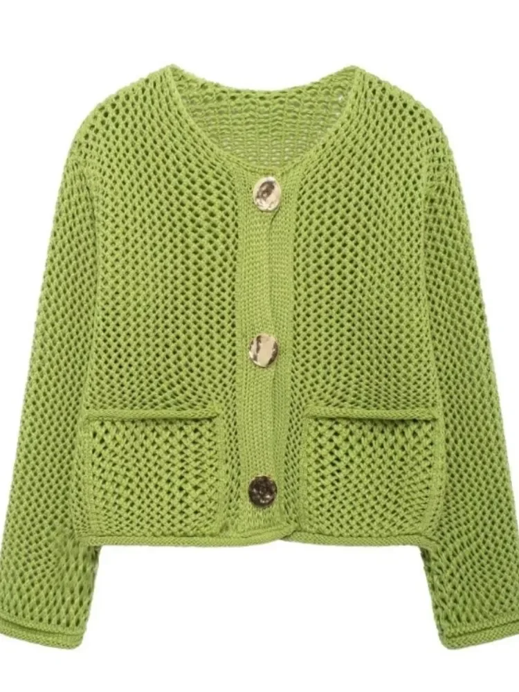 

Nice Autumn Women's Casual Cardigan Sweater Solid Color Long-sleeved Button Sweaters Coat Winter Women's Commuter Clothing