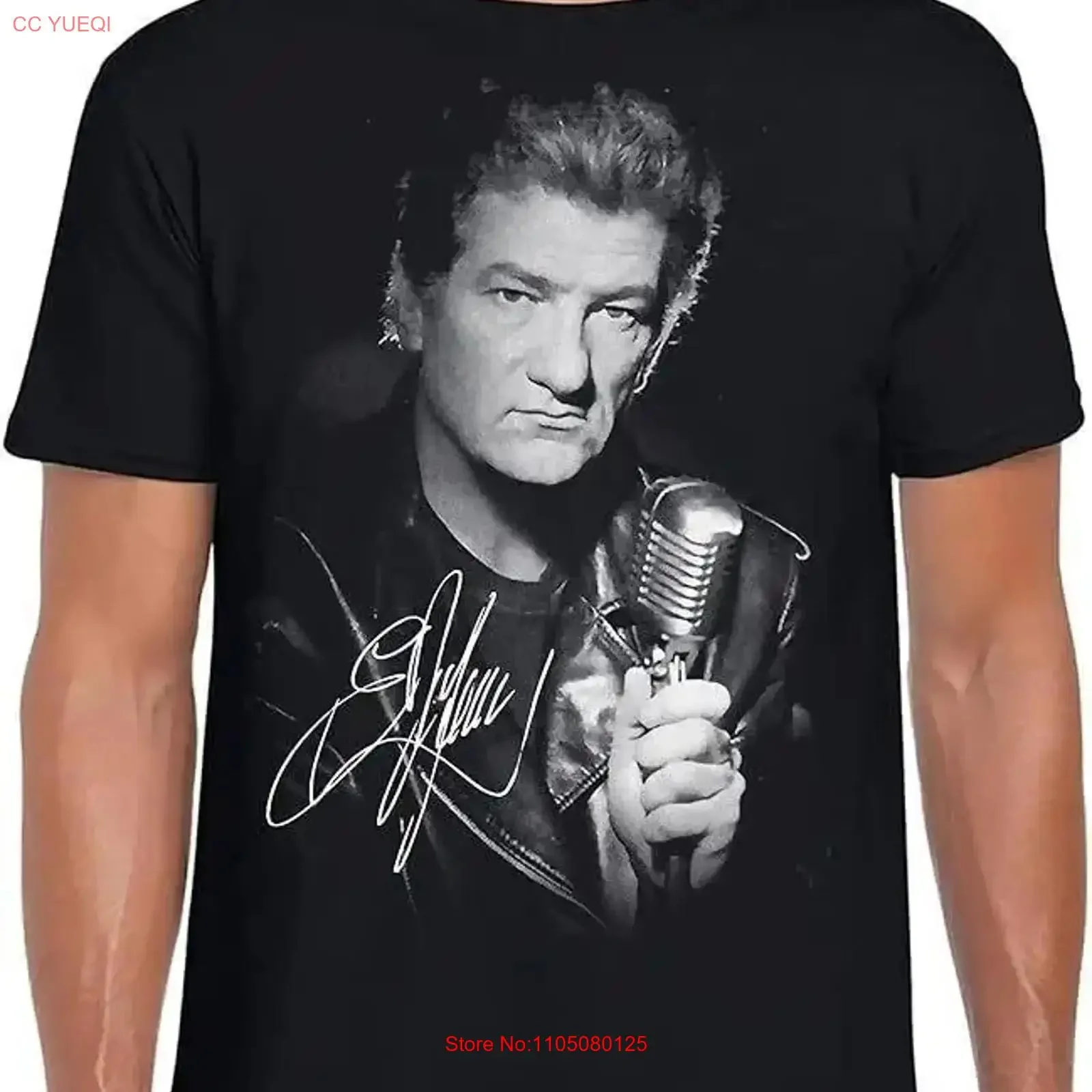 Футболка Signature Singer Eddy Mitchell, классическая черная футболка S 5XL 2C056, винтажный стираный топ унисекс для повседневной носки, слегка