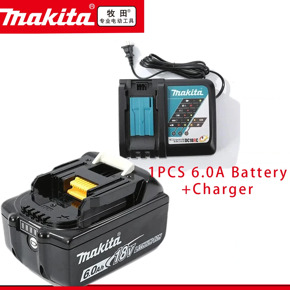 

100% genuino 18V Makita 6Ah para batería Makita BL1840 BL1830B BL1850B BL1850 BL1860 batería de litio de repuesto