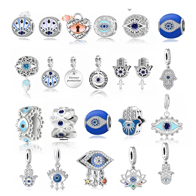 

FC Jewelry Fit Original Pan Charms Bracelet 925 Silver Sun Star Moon urkish Hasma Hand Evil Eye Bead For Making Family Berloque