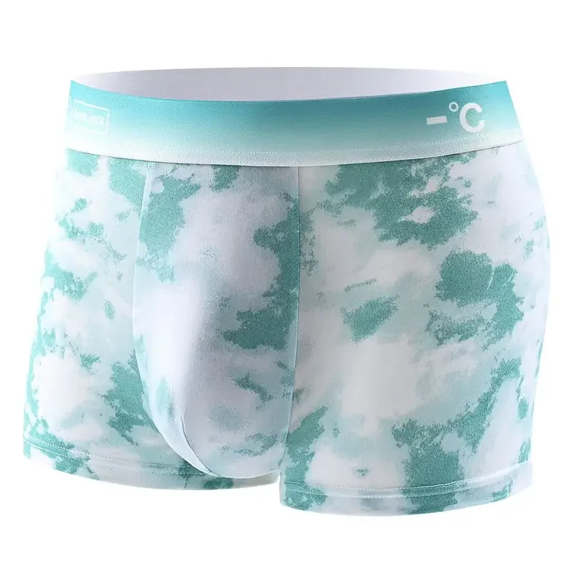 メンズ アイス シルク ボクサー ショーツ 4 枚 バルク - 3D U 凸冷却下着 |   通気性速乾 L-6XL 卸売