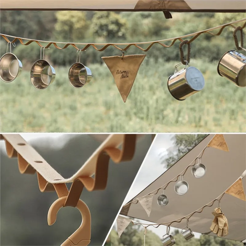 Camping Hanging Rope Outdoor  Tent Canopy Storage Clotheline Strap Hanger Lanyard Anti Slip Travel Hiking Fishing Accessories