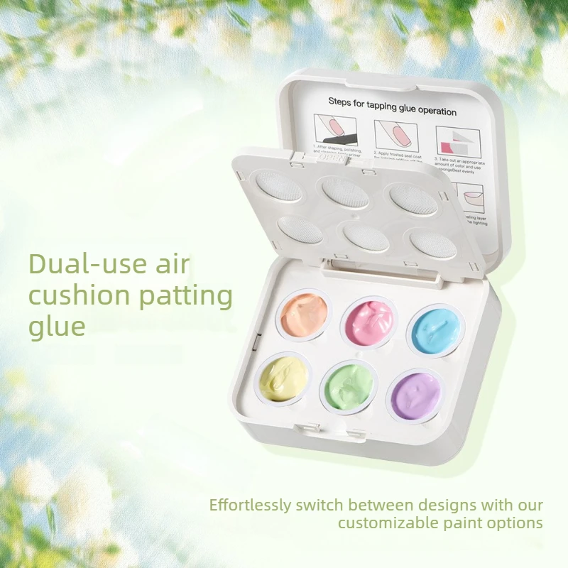 6 Colors Cushion Gradient Painting Gel Pink Ombre Patting Gel Polish UV/LED Blush Blooming Aura Manicure Gel Nail Polish Tools