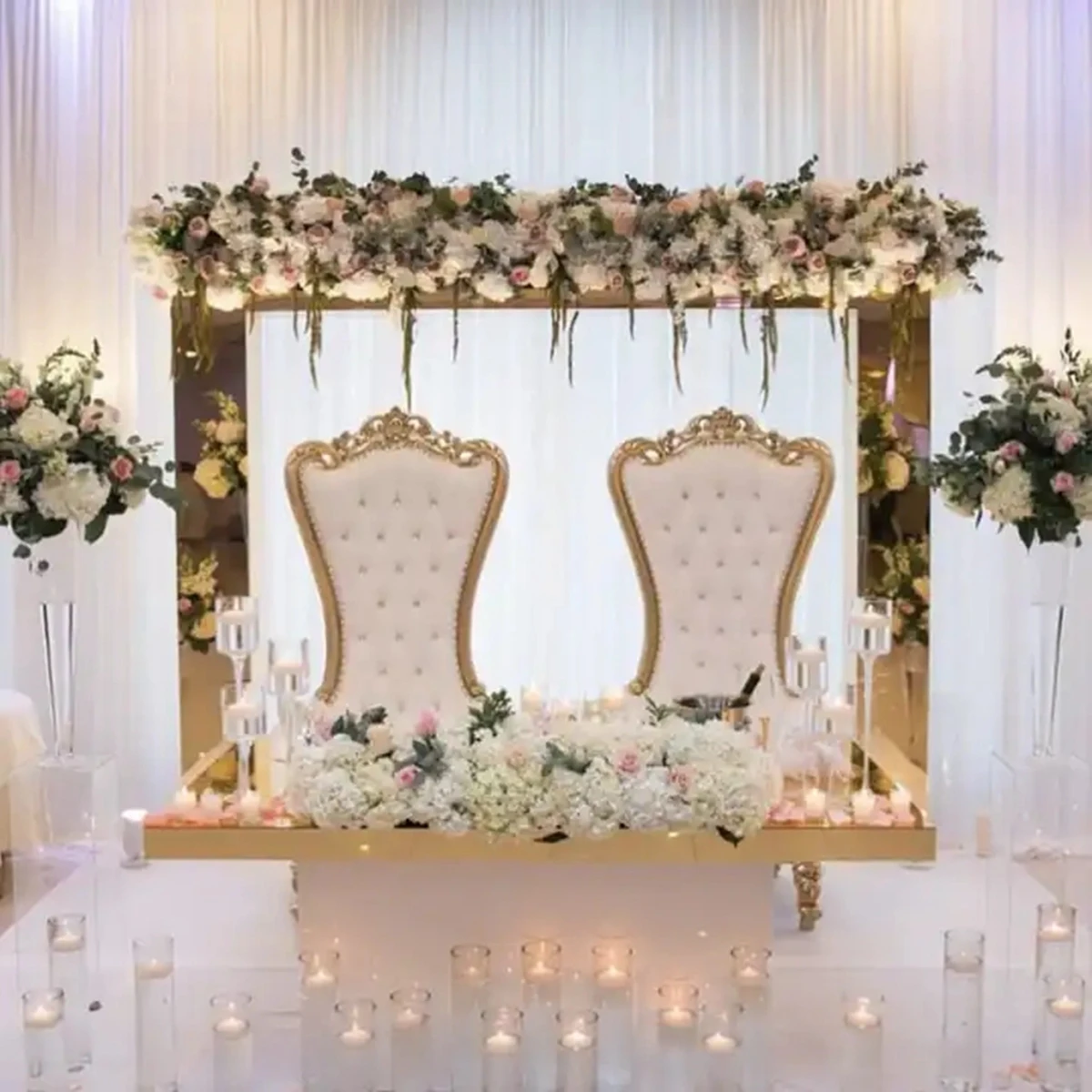 

1pcs/3pcs)Gorgeous tall mirror chuppah acrylic backdrop stand for wedding decoration flower stand walkway pillar 2972