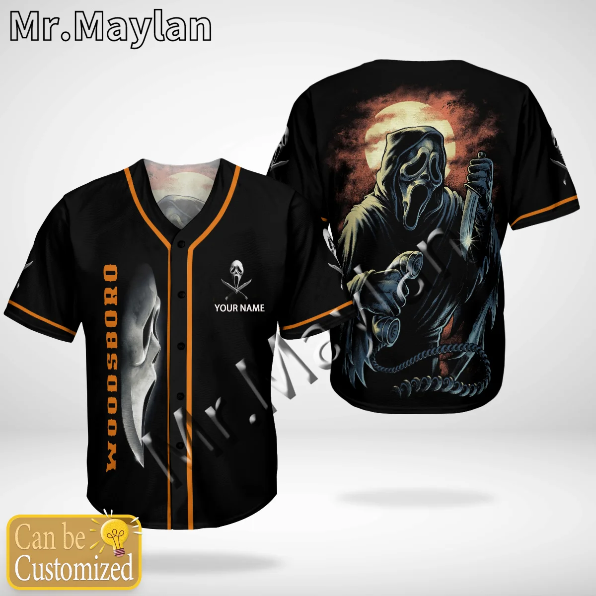 

Halloween Horror Charaters Custom Name Baseball Jersey Shirt Baseball Shirt 3D Printed Men's Shirt Casual Shirts hip hop Tops-89