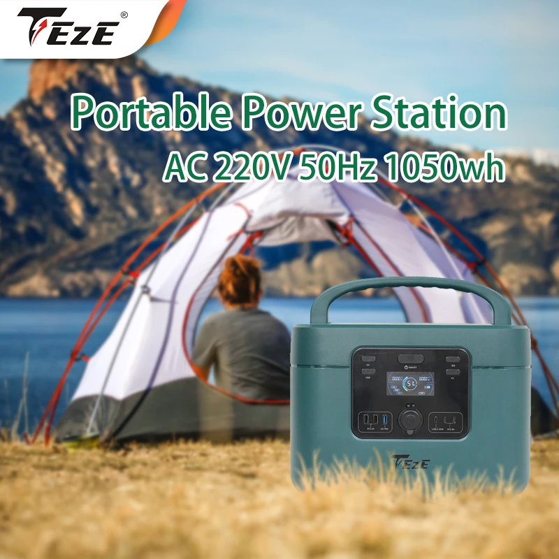 1050W Portable Power Station 1200w Outdoor Mobile Power Supply with 220V AC Output for RV Camping Emergency Energy Storage Cell