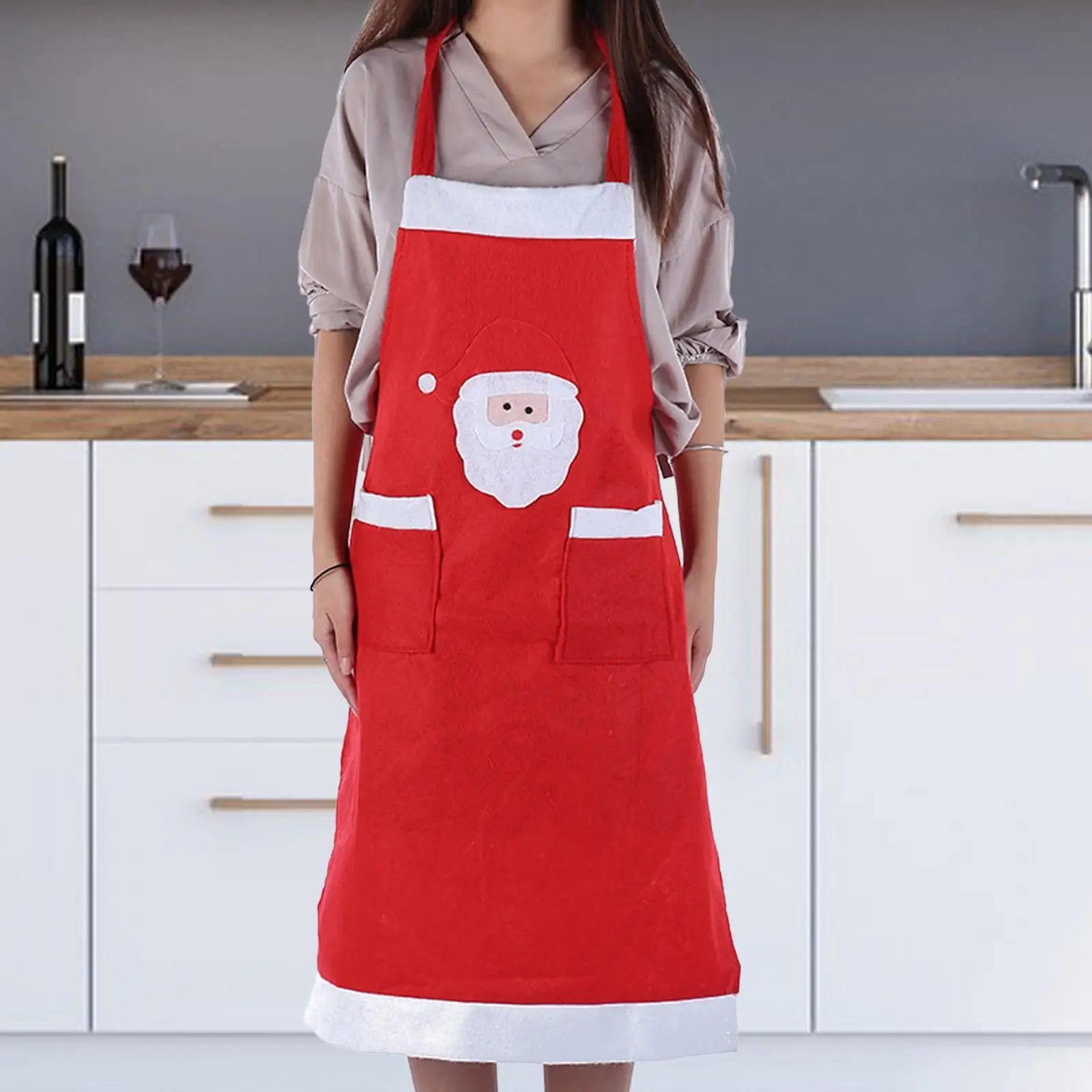 Santa Claus Aprons Kitchen Funny Costume Kitchen Aprons Holiday Kitchen Apron for Party Gardening Restaurant House Cleaning