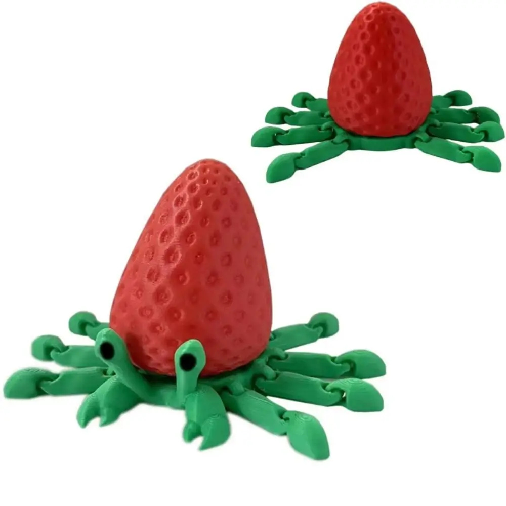 

Flexible Pose 3D Printed Strawberry Crab Multi-joint Desktop Decor Mini Strawberry Crab Ornament Articulated Movable