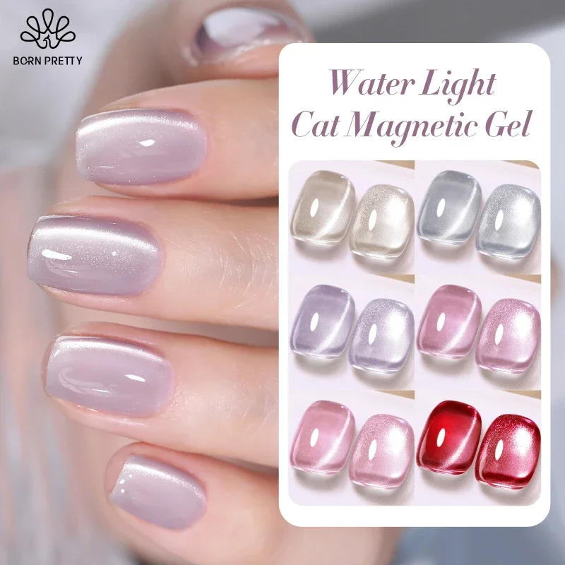 BORN PRETTY Water Light Cat Magnetic Gel Nail Polish 10ML Sparkling Semi Permanent Soak Off UV LED Crystal Magnetic Gel Polish