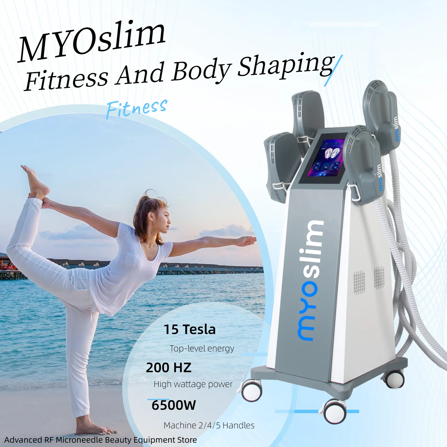 

15T Power EMS Stimulator MYOSLIM Ultra NEO для максимальной моделирования тела, похудения и идеального сборки ягодиц.