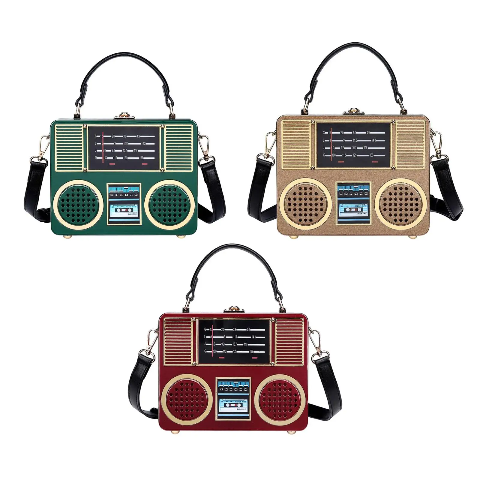 

Radio-shaped shoulder bag stylish purse crossbody for travel holiday party
