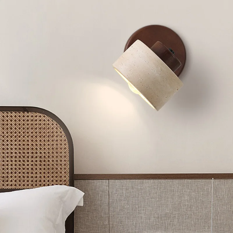 Mid Ancient Style Wall Light Yellow Cave Stone Bedroom Bedside Reading Light Year vintage Wabi Sabi Style Living Room Wall Light