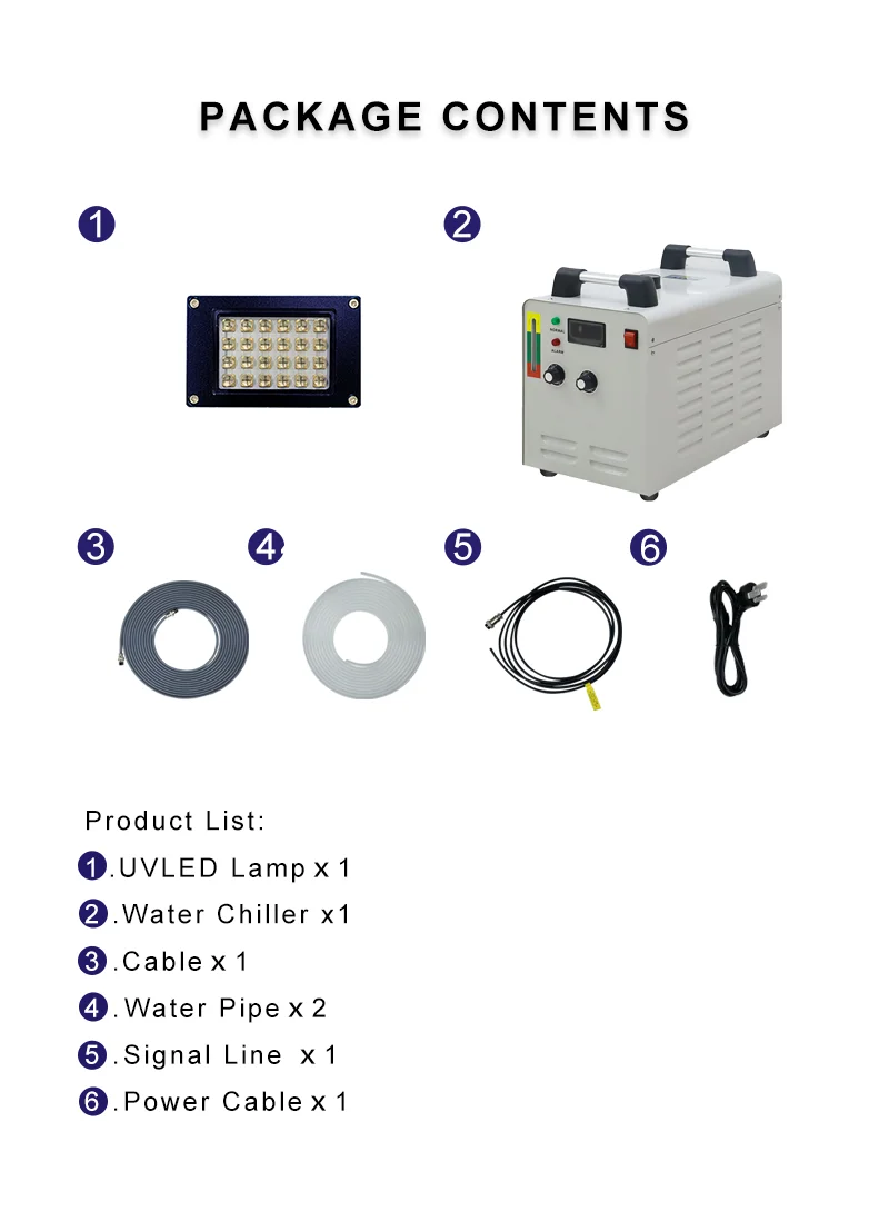 Machine de Code de Pulvérisation UV Refroidie à l'Eau Haute Puissance, Lampe de Polymérisation à LED, Jet d'Encre UV, Impression Numérique, 350W