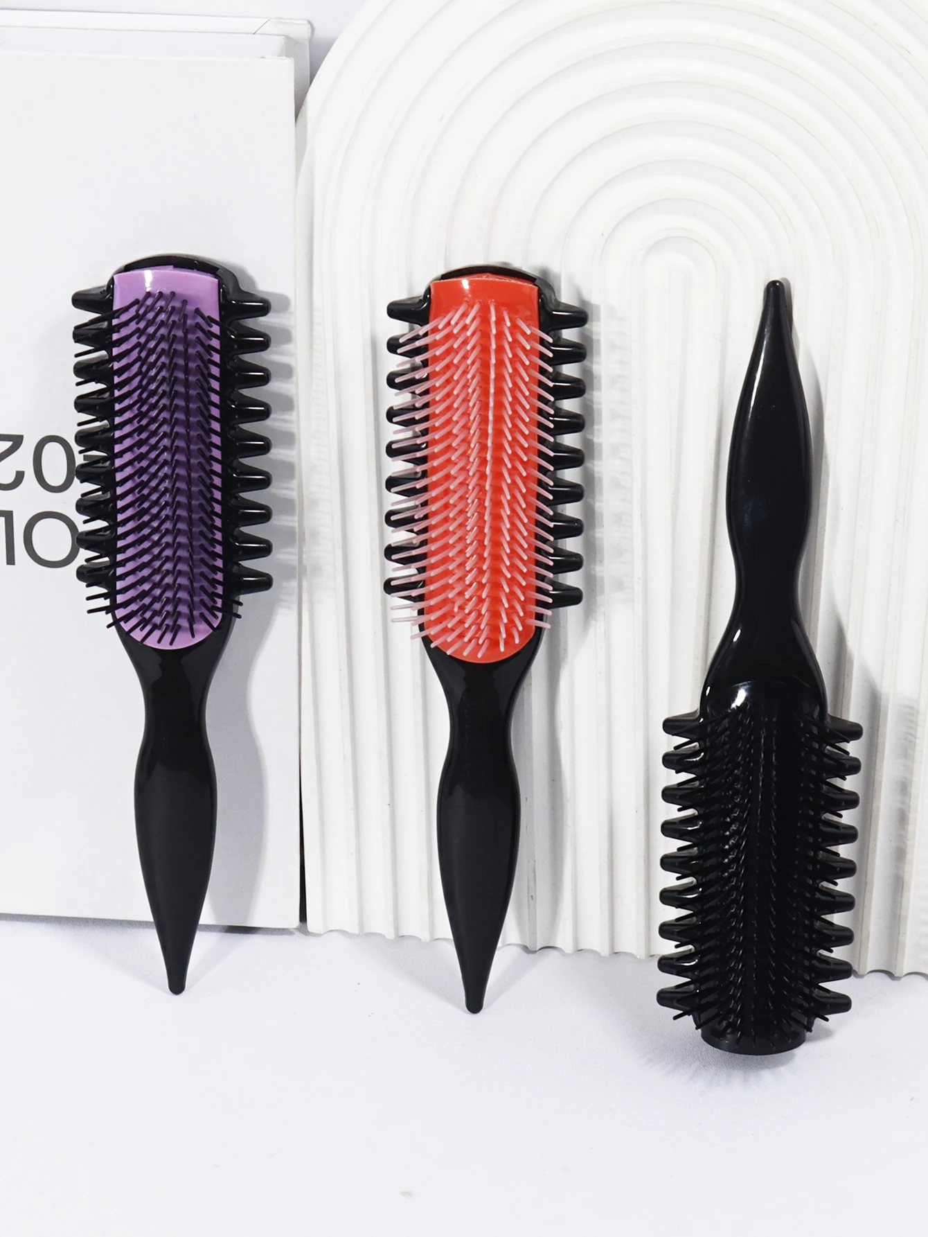 Multi tooth nine row nylon comb, curling comb, nylon bristles, anti-static and heat-resistant, special for real hair wigs