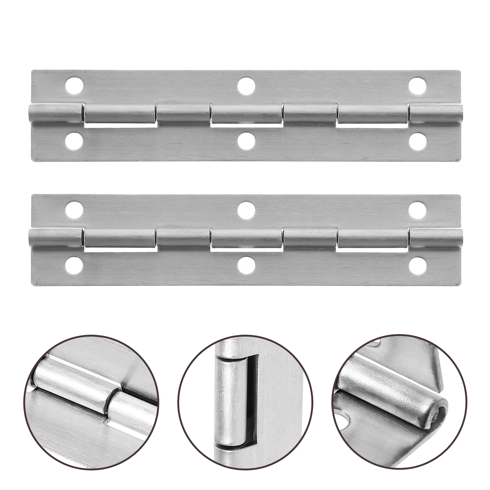 

2 Pcs Piano Hinge Kitchen Cabinet Hinges Stainless Steel Handles Flush