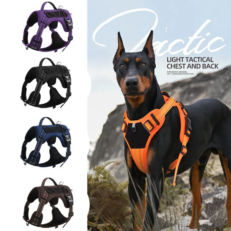 Pet Chest and Vest Reflective Dog Traction Rope Explosion proof Charge Tactical Dog Chest and Vest Leash Pet Products Harness