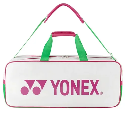 YONEX 여성용 배드민턴 라켓 스포츠 가방, 딸기 색상, 방수 핸드백, 신발 칸막이 포함, 라켓 6 개 보관 가능 