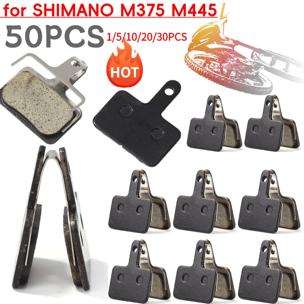 1-50PCS Pastilhas de Freio para Bicicleta Shimano M375 M445, Pastilhas de Freio a Disco de Resina Resistentes ao Desgaste, Pastilhas de Freio Hidráulicas Semimetálicas