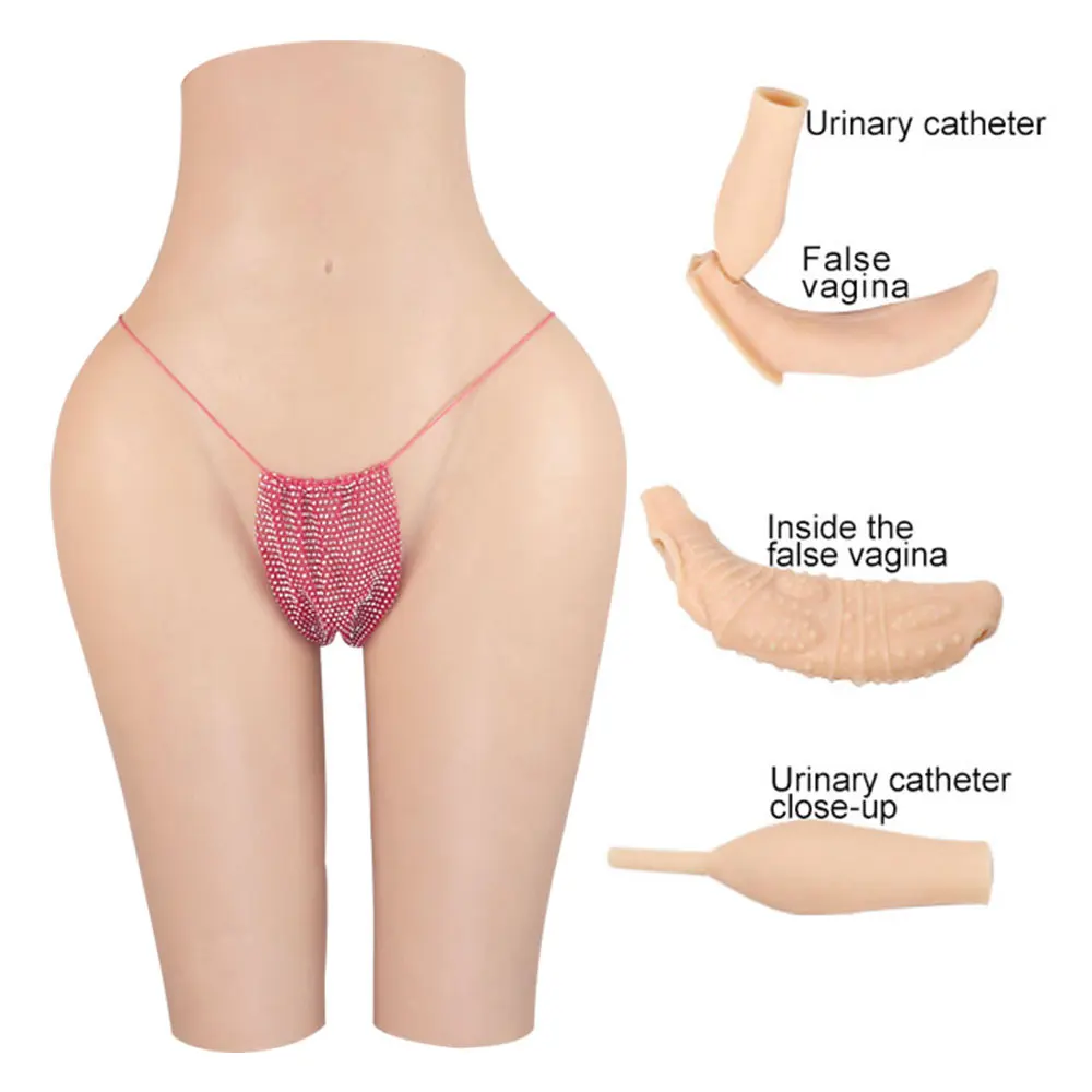 MUSIC POET Silicone Realistic Vagina Pants Crossdresser Pussy Transgender Artificial Sex Fake Enhancer Hip Lift  5CM Drag Queen