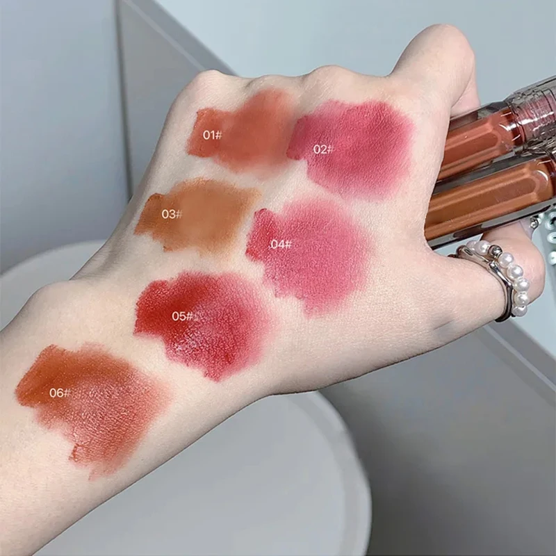 6 Stuks 24 Uur Langdurige Waterdichte Kleurweergave Lipsticklippenstift Matte Langdurige Lipgloss Vochtinbrengende Crème Lipglosses Maken