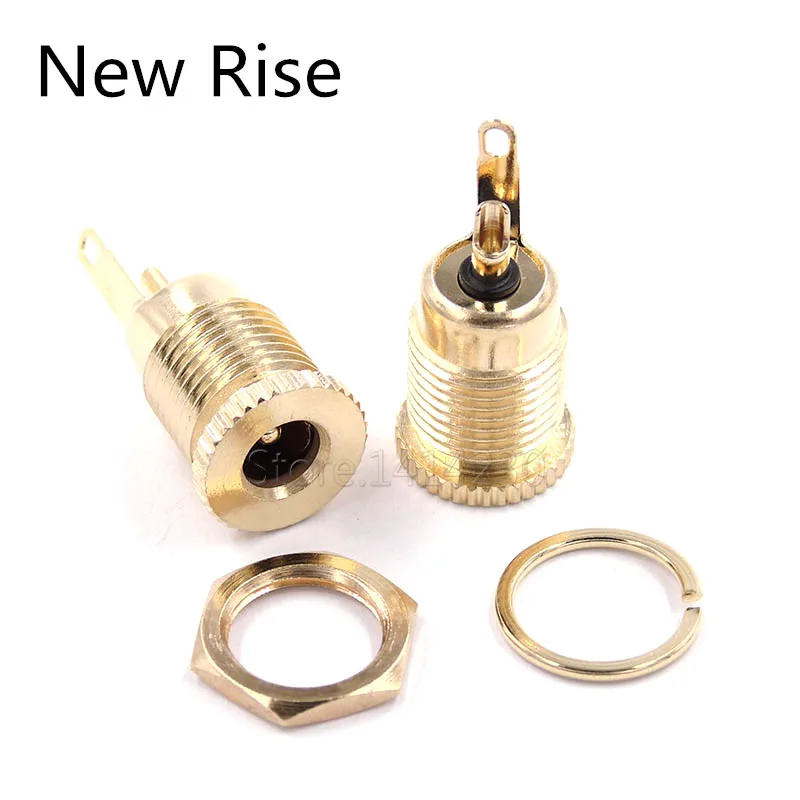 1PC DC-099 DC Power Supply Jack Socket Female Panel Mount Connector 5.5mm 2.1mm 2.5mm Plug Adapter 2 Terminal Types GOLD PLATED