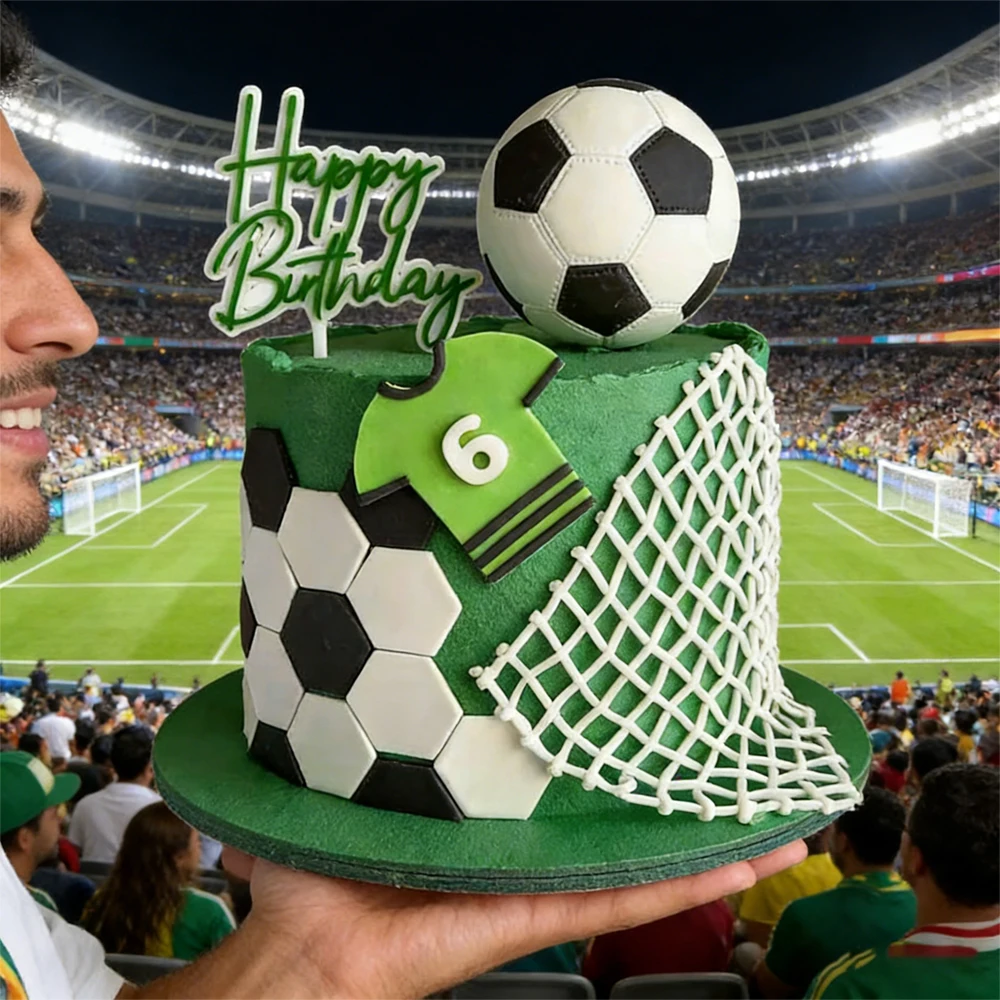 Decoración para Pastel de Fútbol, Muñeco de Jugador de Fútbol, Adorno para Cupcakes, Decoración de Cumpleaños, Artículos para Fiestas Deportivas Infantiles para Eventos