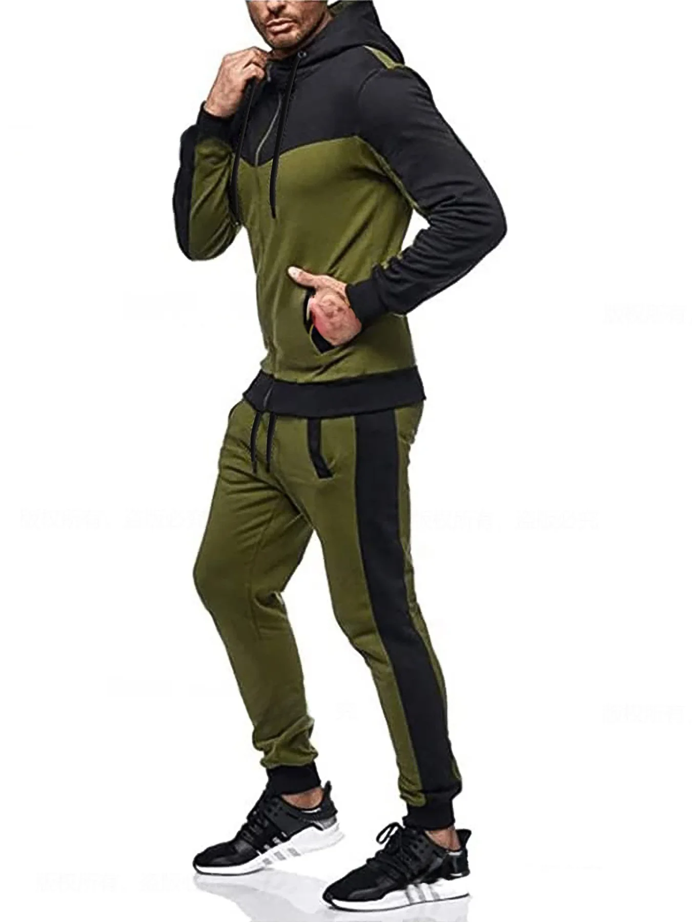 Herbst Winter Herren Urban Outdoor Zip-Up Hoodie Strick-Polyester Langarm-Sweatshirt Leicht Weich Locker Tägliches Gehen Fitness Streetwear – Detail 17