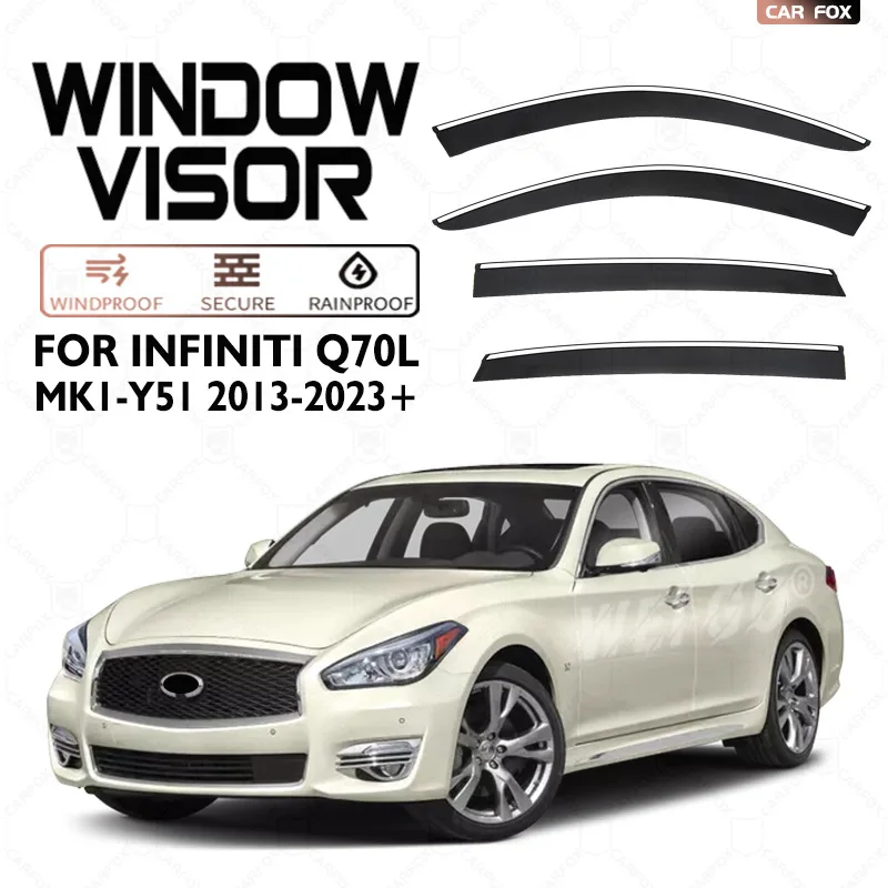

For INFINITI Q70 Q70L Y51 2013-2023+ Car Window Visor Awning Shelters Windshield Side Window Rain Sun Shade Car Styling