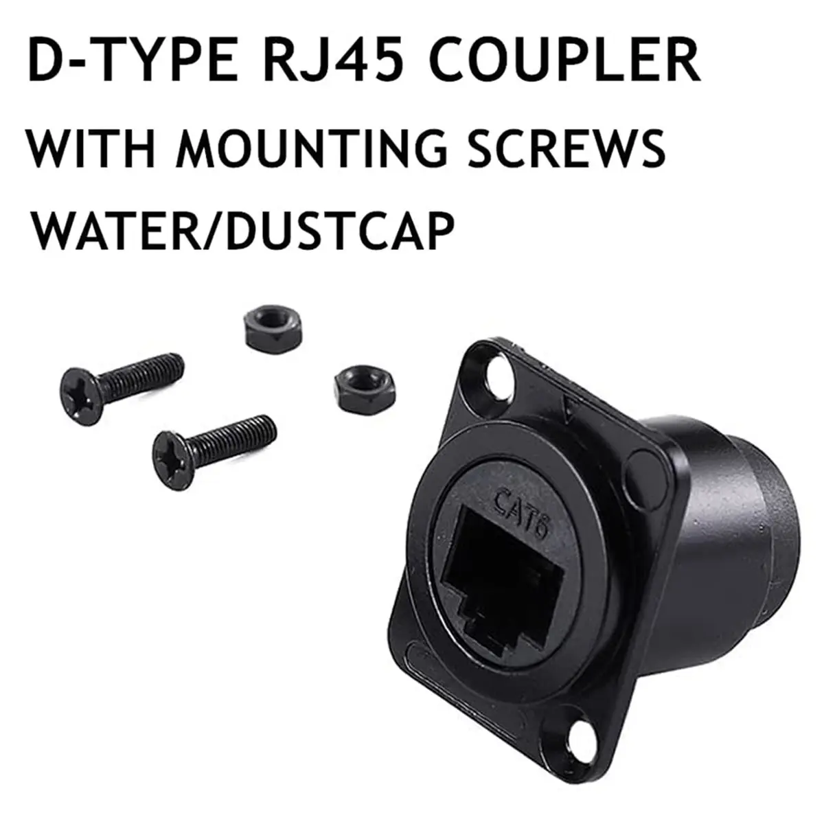 10PCS D-Type RJ45 Coupler, Shielded RJ45 Panel Mount Connector, CAT6/CAT5E/CAT5 Female to Female LAN Network Bulkhead