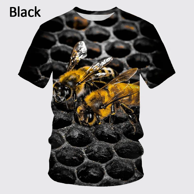 Newest Bee 3D Printing T-shirt Fashion Novelty Animal Honey Bee Shirt Unisex Harajuku Casual T-shirt