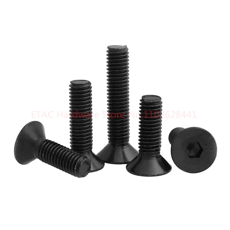 DIN7991 M1.6 M2 M3 M4 M5 M6 M8 M10 M12 M14 M16 Black Cabon Steel Bolt Inner Hex Hexagon Socket Flat Countersunk Head Screw