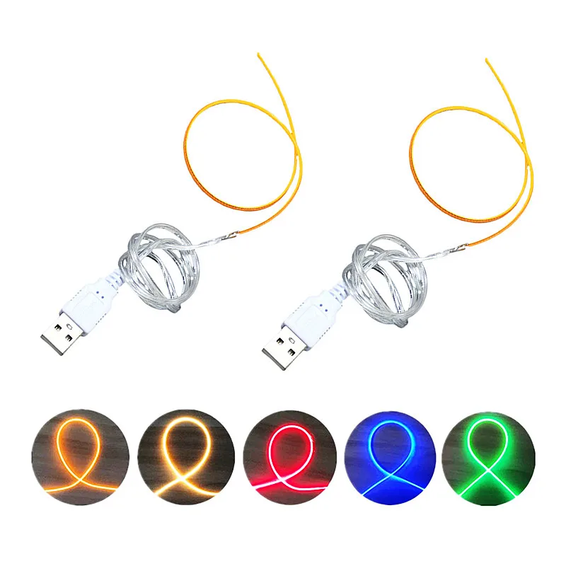 LED Filament Flexible DC 5V USB LED 360° luminous bendable creative Edison Bulb Lamp Parts Diode DIY for gift night light 1pcs