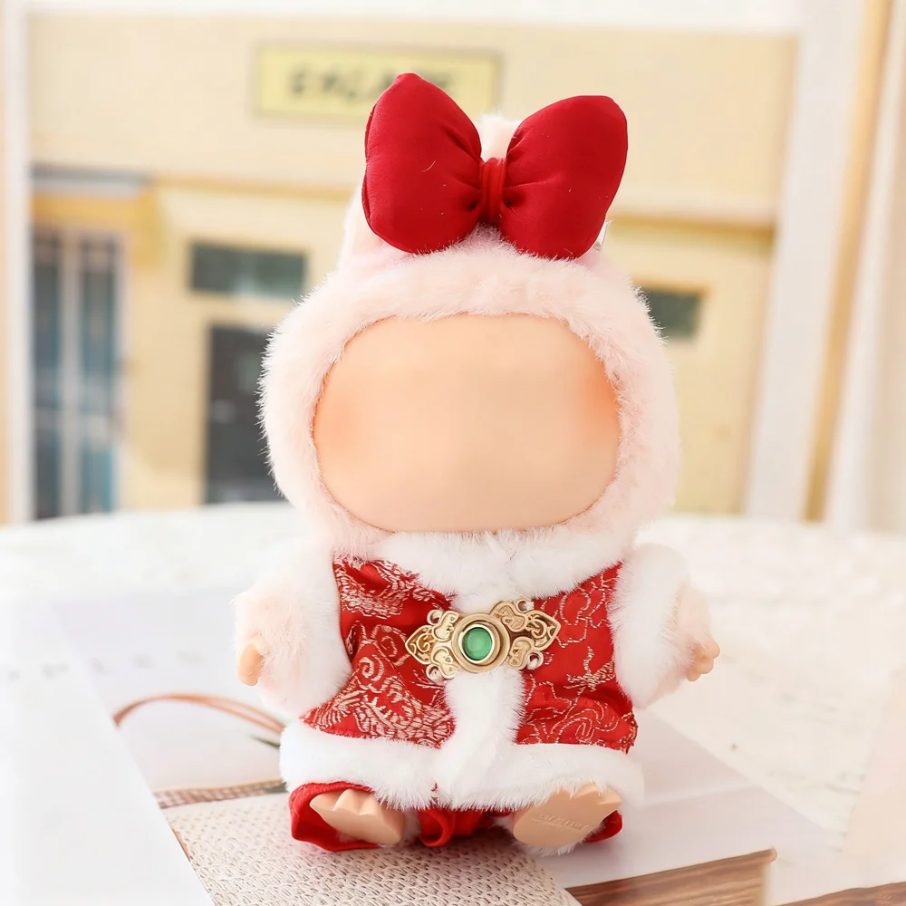 ملابس السنة الجديدة لملابس الدمية Labubu الزي اكسسوارات النمط الصيني الجديد مجموعة صغيرة 15-17 سنتيمتر ملابس دمى لكوريا المعبود #6