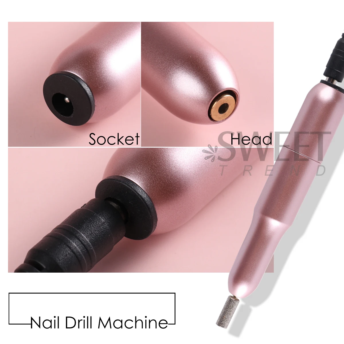 プロフェッショナルマニキュアマシン電動ネイルドリルローズメタルサンダーフライスカッターキット研磨ペディキュアペン機器用品