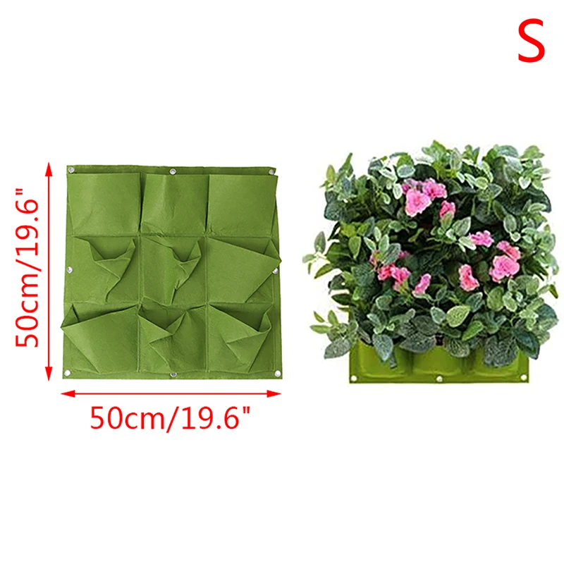 Wall Hanging Planting Bags 9/18 Pockets Green Grow Bag Planter Vertical Garden Vegetable Living Home Supplies