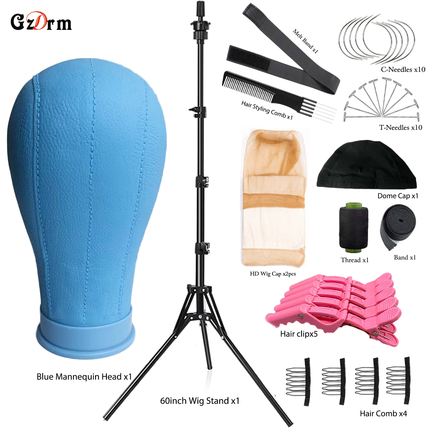 

22Inch Wig Head,150 Wig Stand Tripod with Head Canvas Wig Head Stand with Mannequin Head for Wigs,Manikin Head Block Set for Wig