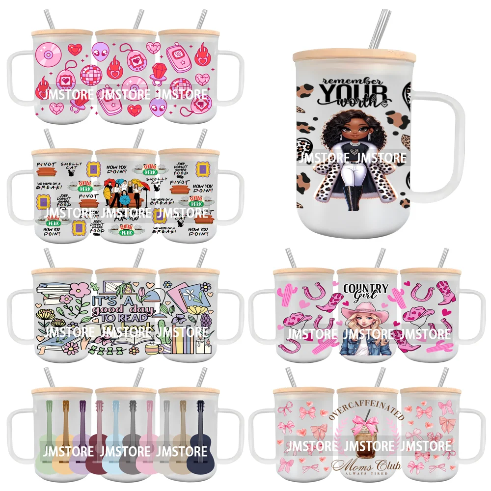 

It's A Good Day To Read UV DTF Sticker For 15OZ Mug Libbey Glass Cup Can Wrap Transfer Stickers Custom Label DIY Logo Book Lover