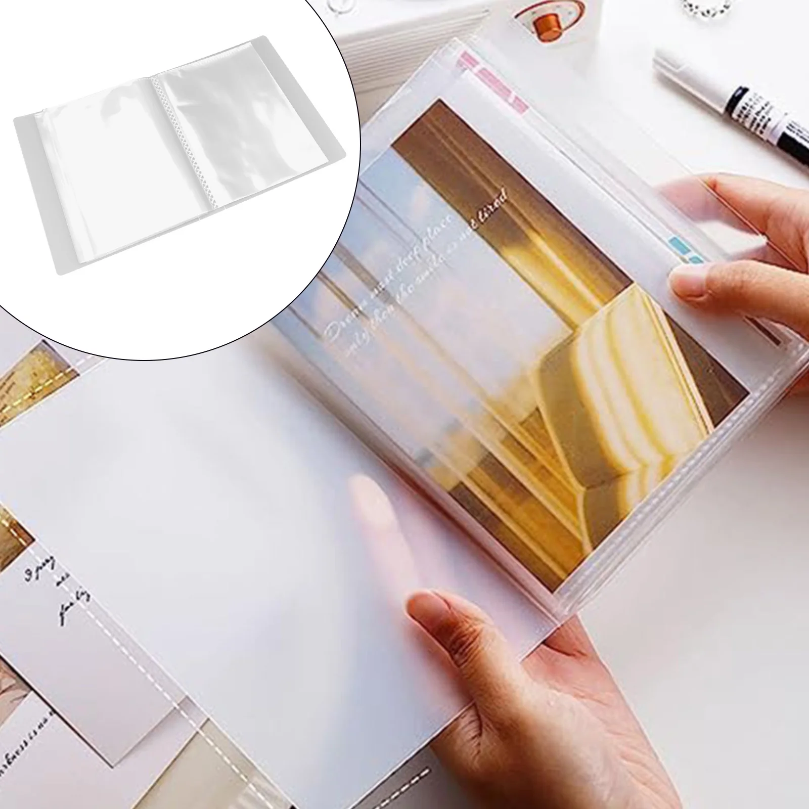 For A6 Clear Photo Album InformationBooklet Nail Stickers Storage Book Album Collecting Decals Organizer Holder With 40 Pockets