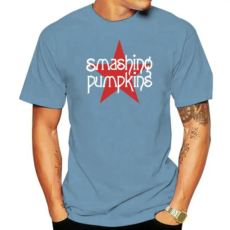 THE SMASHING PUMPKINS STAR LOGO BLACK T SHIRT ALTERNATIVE SILVERCHAIR BUSH ZWAN 100% cotton tee shirt  tops wholesale tee