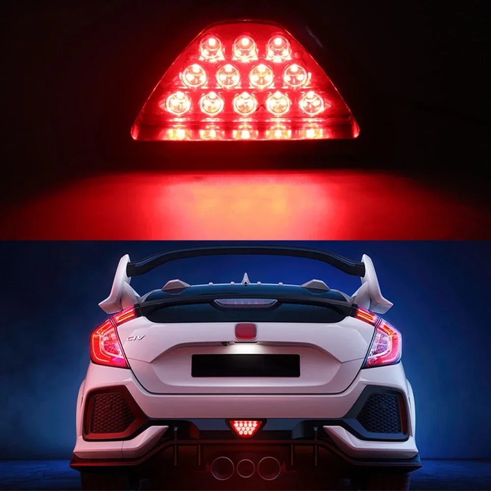 Car and Motorcycle 2835 12V LED Brake Strobe flash Warning Tail Pilot Light turn Signal Bright Rear Fog Lamp Triangle Red Led