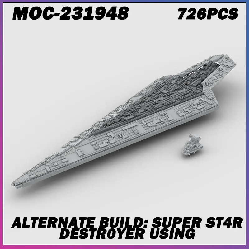 

MOC Building Block Космический корабль Серия Горячий фильм Серый космический корабль Креативная модель кирпича Образовательная игрушка на день рождения MOC-231948 726 шт.