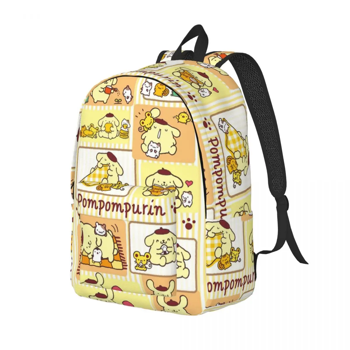 Pom Pom Purin Dog Classical Backpack with Pocket Student Business Cute Cartoon Daypack for Men Women Laptop Shoulder Bag