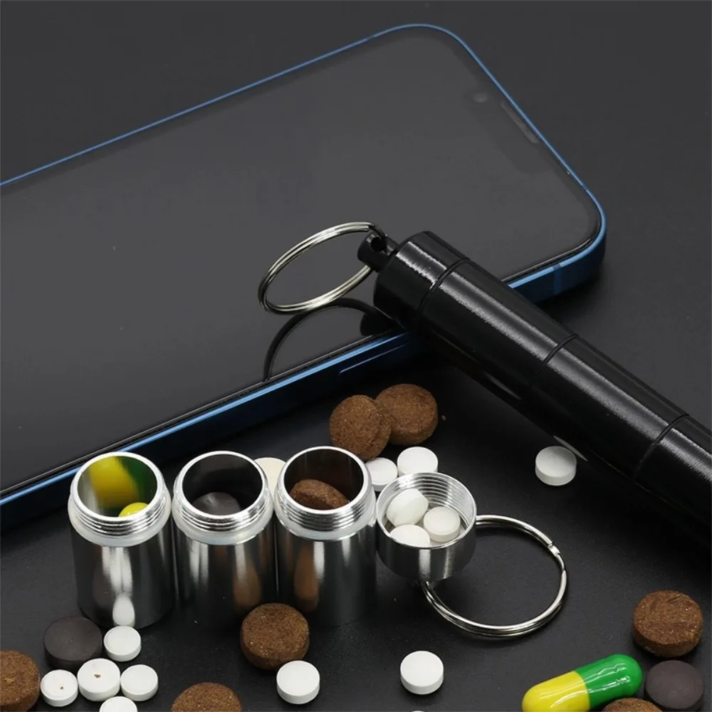 علبة صندوق حبوب منع الحمل المقاومة للماء من الألومنيوم الساخن الجديد، قرص منظم صغير محمول مختوم، حاوية تخزين زيوت فيتامين دواء السفر #5