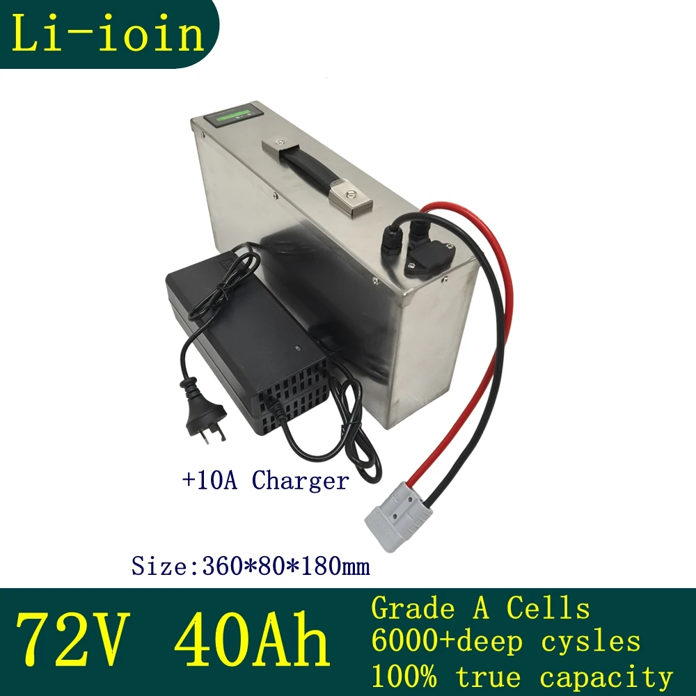 

72v 40Ah li-ion battery bluetooth BMS APP lithium ion for 15000w electric snowmobile Mountain bike tractor Motorcycle scooter