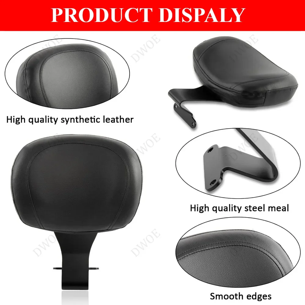 Motorcycle Sissy Bar Driver Backrest Rider Cushion Pad Motorbike Backrest Pad for Yamaha Dragstar Vstar XVS 1100 1998-2022