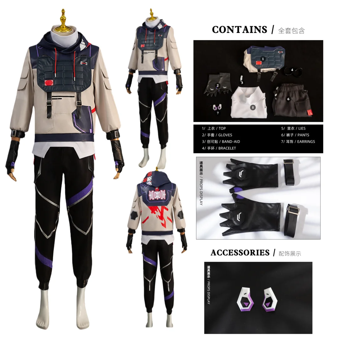 

Game VALORANT ISO Cosplay Costume Wig Halloween Anime Clothes Uniform