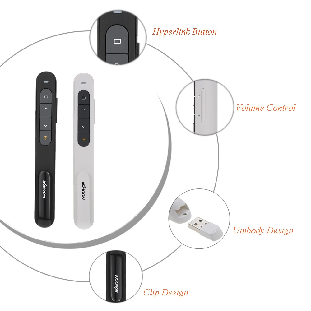 2.4GHz Wireless PowerPoint Clicker Remote Controller Flip Pen Pointer Handheld PPT Presenter Unibody 10m Controlling Range